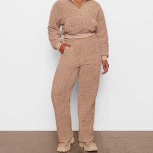NWT Skims Teddy Track Pants Womens in Tigers Eye XL Cozycore Streetwear Lounge